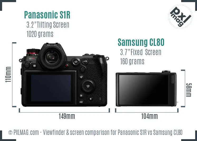 Panasonic S1R vs Samsung CL80 Screen and Viewfinder comparison Panasonic S1R vs Samsung CL80 Screen and Viewfinder comparison