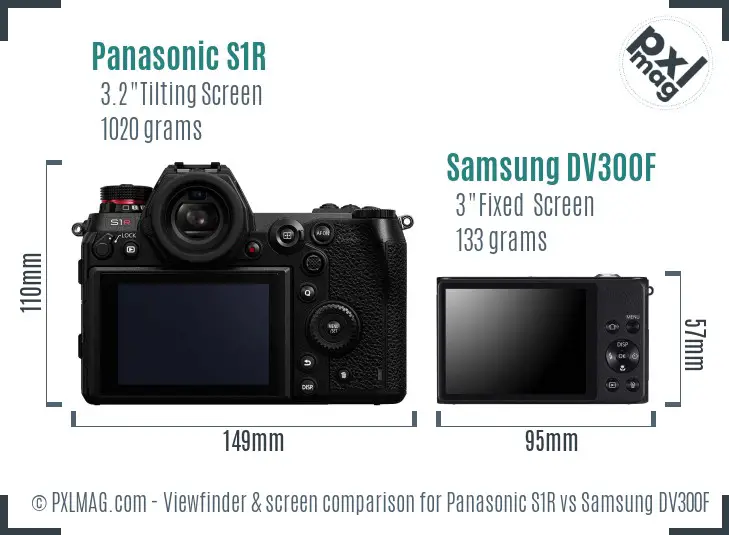 Panasonic S1R vs Samsung DV300F Screen and Viewfinder comparison Panasonic S1R vs Samsung DV300F Screen and Viewfinder comparison
