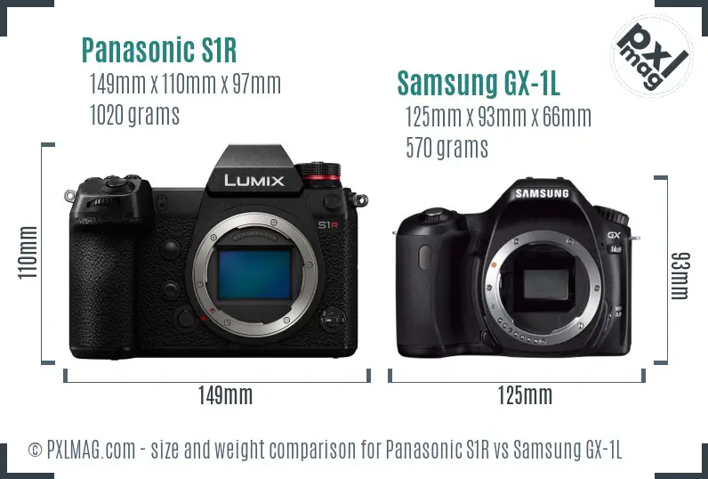 Panasonic S1R vs Samsung GX-1L size comparison