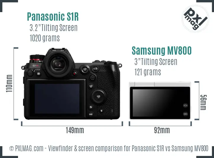 Panasonic S1R vs Samsung MV800 Screen and Viewfinder comparison