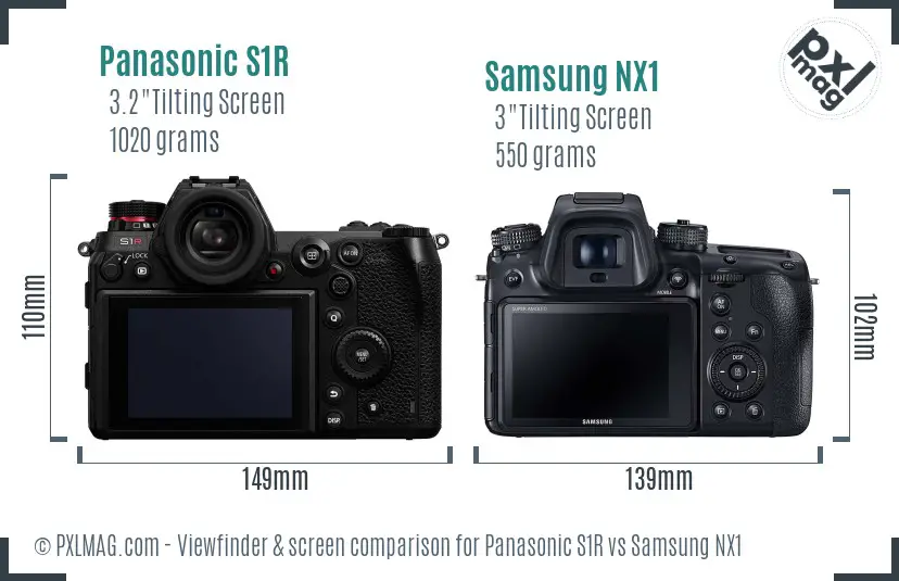 Panasonic S1R vs Samsung NX1 Screen and Viewfinder comparison