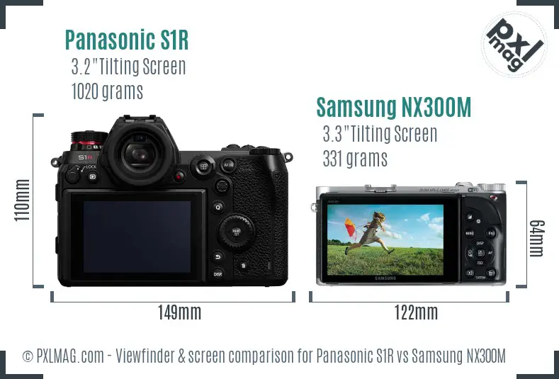 Panasonic S1R vs Samsung NX300M Screen and Viewfinder comparison
