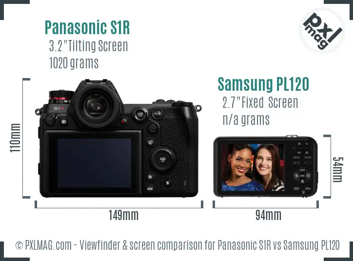 Panasonic S1R vs Samsung PL120 Screen and Viewfinder comparison