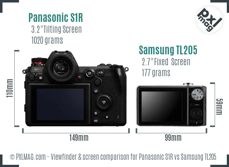 Panasonic S1R vs Samsung TL205 Screen and Viewfinder comparison Panasonic S1R vs Samsung TL205 Screen and Viewfinder comparison