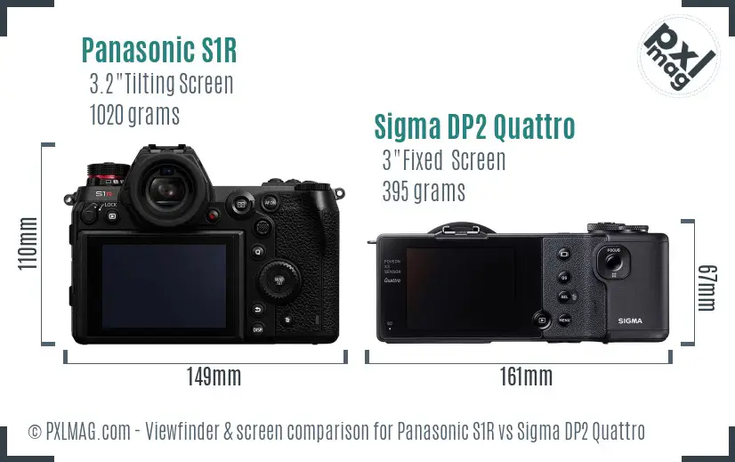 Panasonic S1R vs Sigma DP2 Quattro Screen and Viewfinder comparison