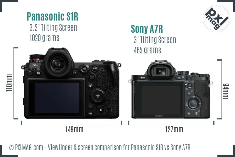 Panasonic S1R vs Sony A7R Screen and Viewfinder comparison