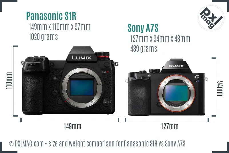 Panasonic S1R vs Sony A7S size comparison Panasonic S1R vs Sony A7S size comparison