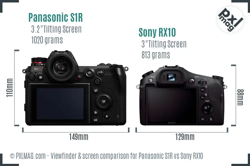 Panasonic S1R vs Sony RX10 Screen and Viewfinder comparison