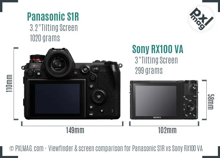 Panasonic S1R vs Sony RX100 VA Screen and Viewfinder comparison