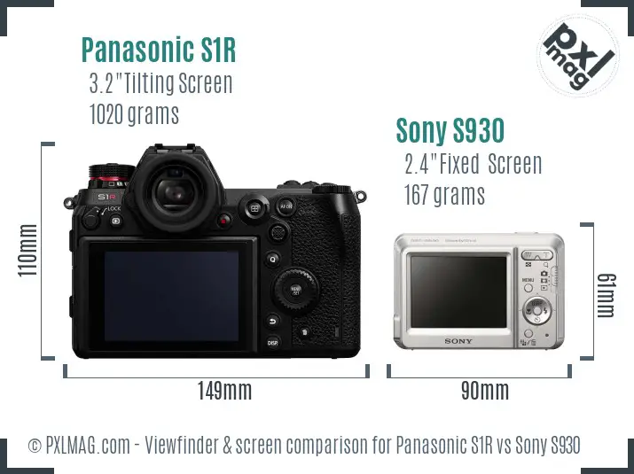 Panasonic S1R vs Sony S930 Screen and Viewfinder comparison Panasonic S1R vs Sony S930 Screen and Viewfinder comparison