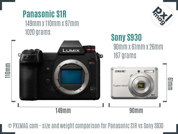 Panasonic S1R vs Sony S930 size comparison Panasonic S1R vs Sony S930 size comparison