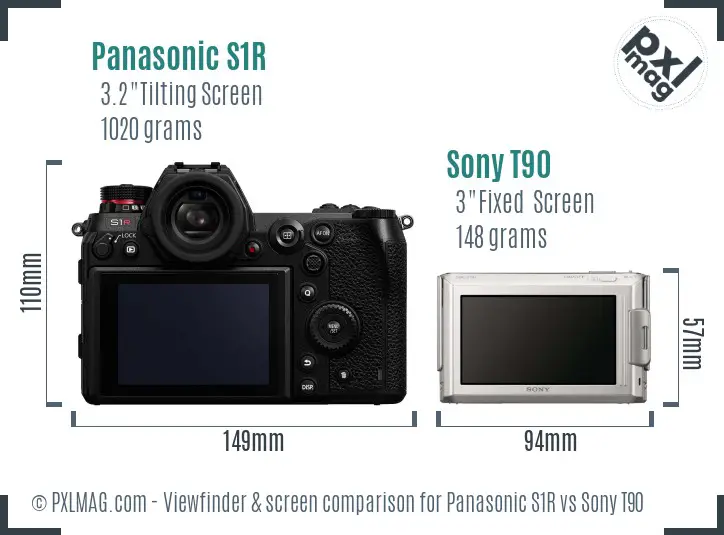 Panasonic S1R vs Sony T90 Screen and Viewfinder comparison