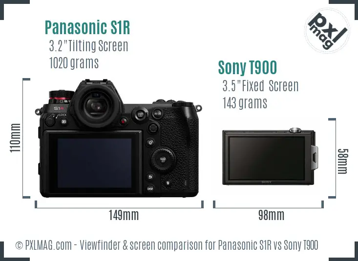 Panasonic S1R vs Sony T900 Screen and Viewfinder comparison