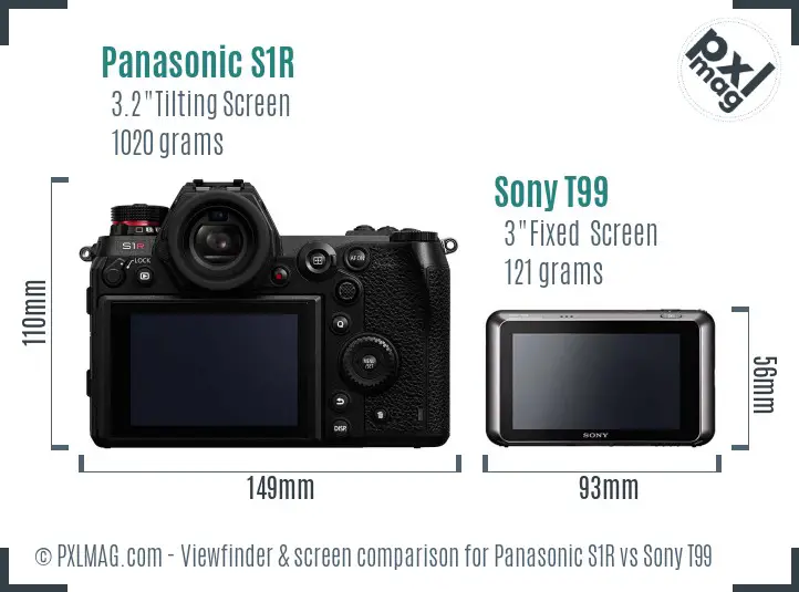 Panasonic S1R vs Sony T99 Screen and Viewfinder comparison