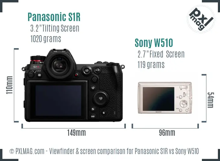 Panasonic S1R vs Sony W510 Screen and Viewfinder comparison