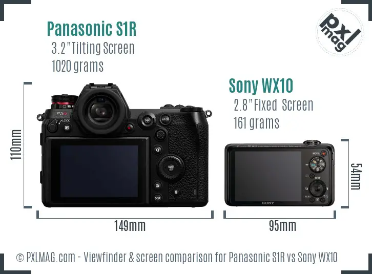 Panasonic S1R vs Sony WX10 Screen and Viewfinder comparison