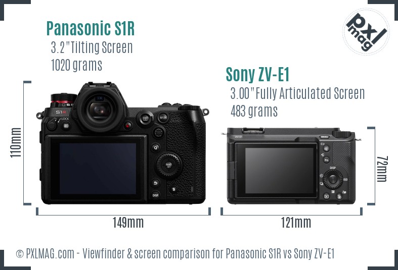 Panasonic S1R vs Sony ZV-E1 Screen and Viewfinder comparison