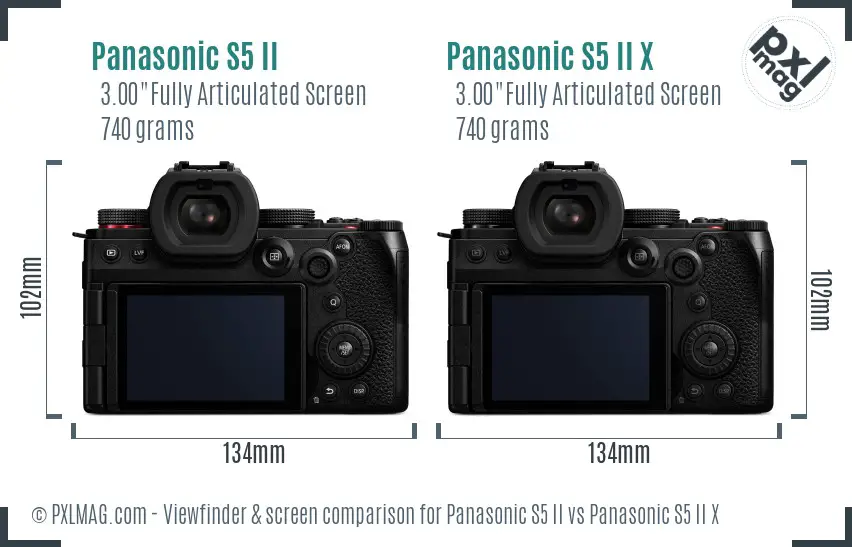 Panasonic S5 II vs Panasonic S5 II X Screen and Viewfinder comparison