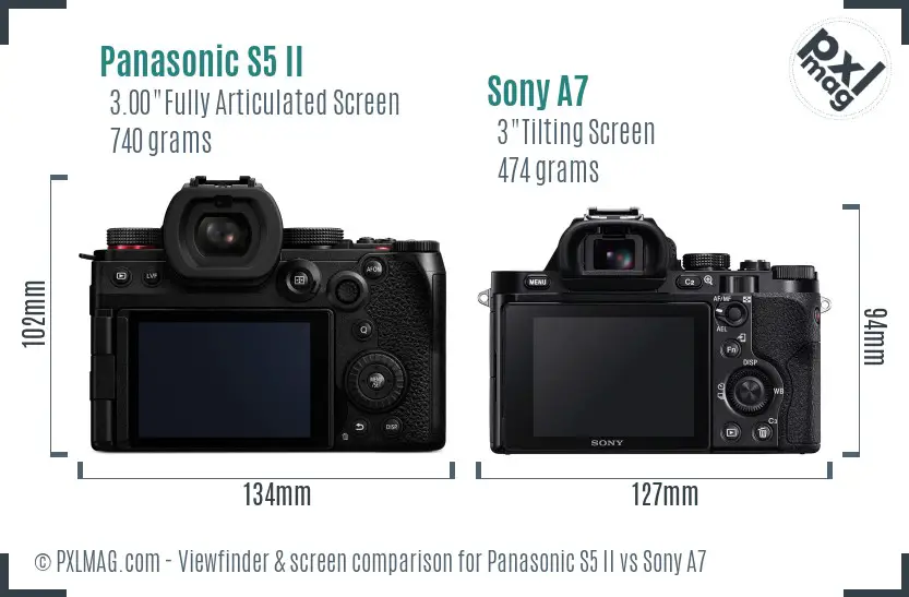 Panasonic S5 II vs Sony A7 Screen and Viewfinder comparison
