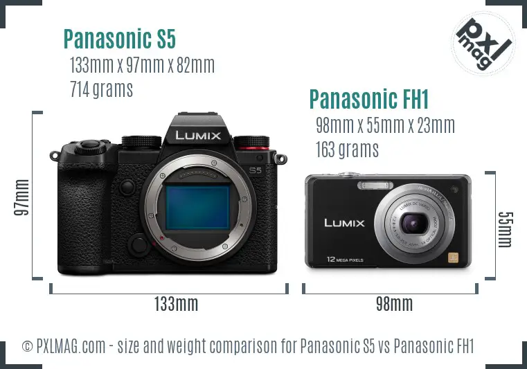 Panasonic S5 vs Panasonic FH1 size comparison