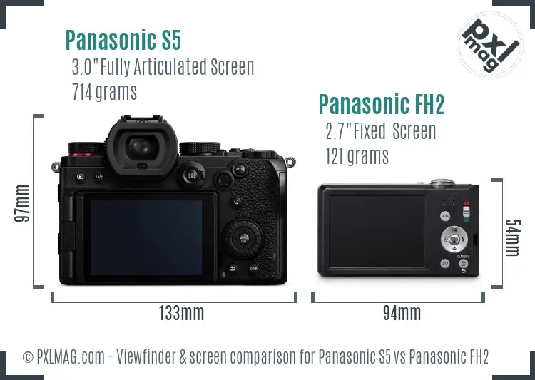 Panasonic S5 vs Panasonic FH2 Screen and Viewfinder comparison