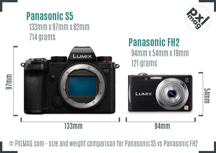Panasonic S5 vs Panasonic FH2 size comparison