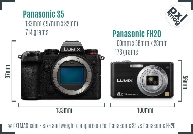 Panasonic S5 vs Panasonic FH20 size comparison