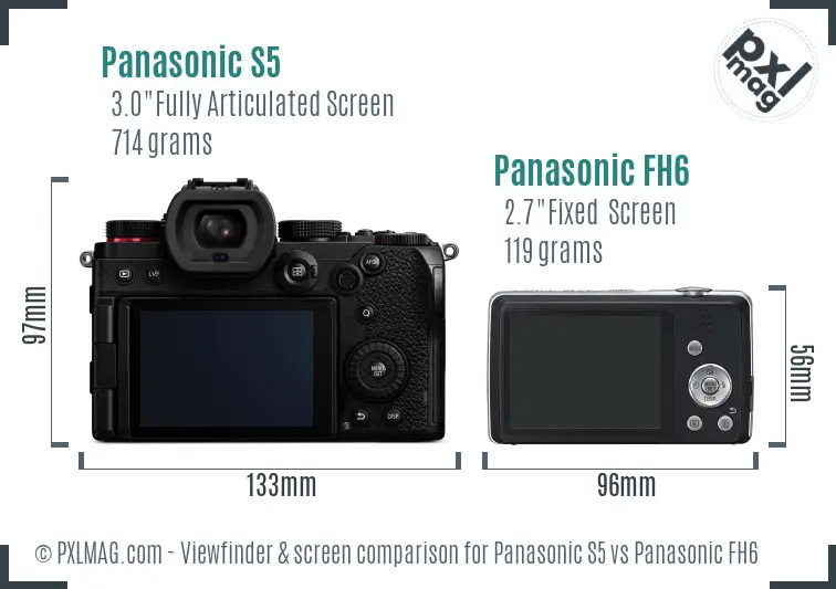 Panasonic S5 vs Panasonic FH6 Screen and Viewfinder comparison