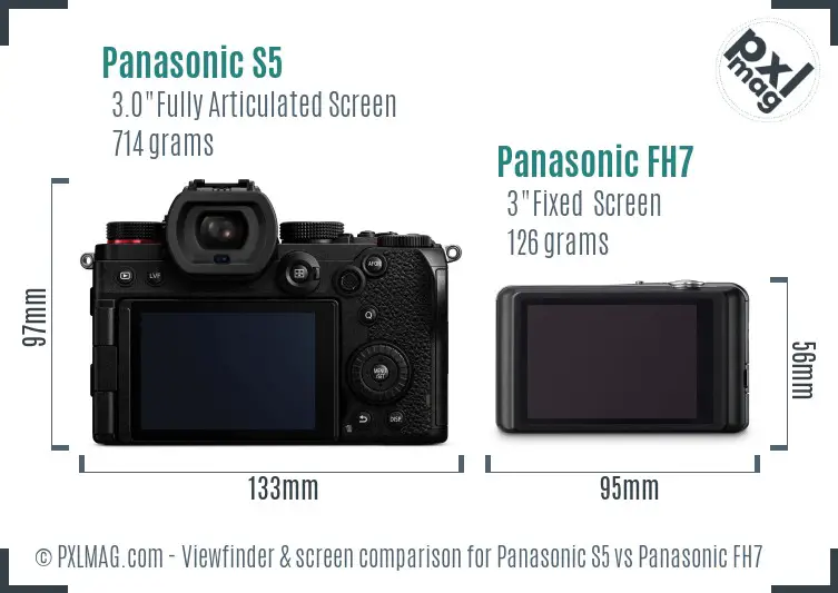 Panasonic S5 vs Panasonic FH7 Screen and Viewfinder comparison