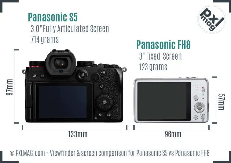 Panasonic S5 vs Panasonic FH8 Screen and Viewfinder comparison
