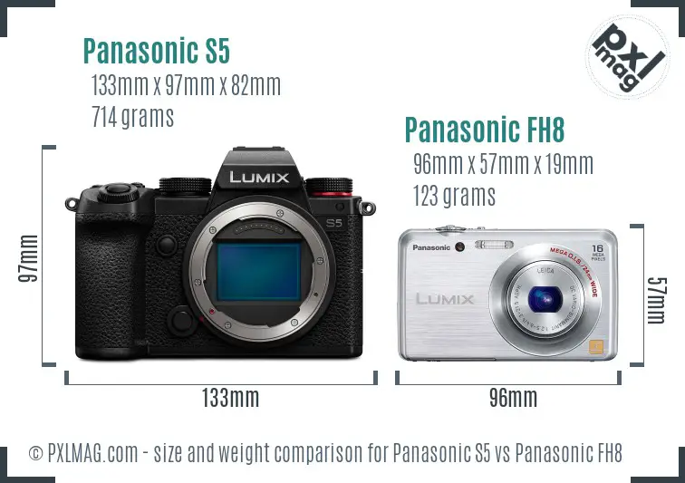 Panasonic S5 vs Panasonic FH8 size comparison