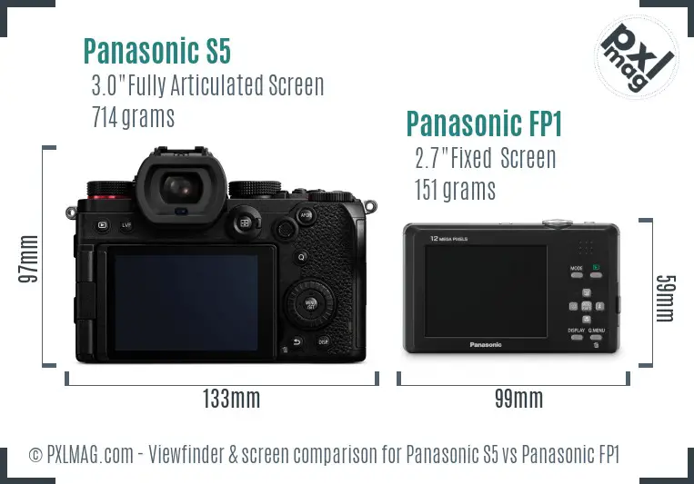 Panasonic S5 vs Panasonic FP1 Screen and Viewfinder comparison