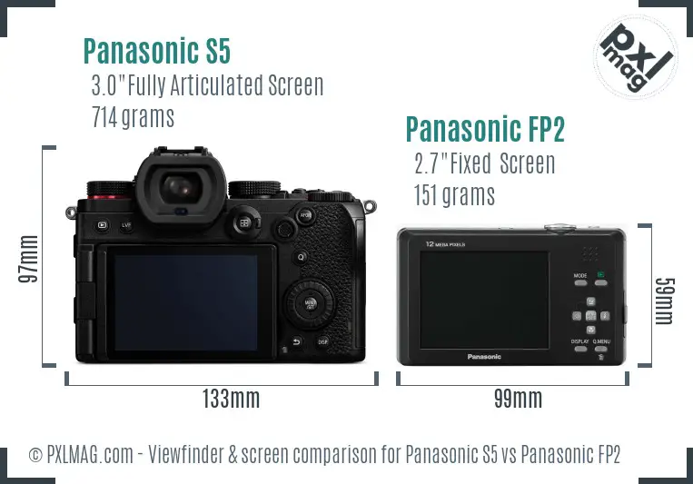Panasonic S5 vs Panasonic FP2 Screen and Viewfinder comparison