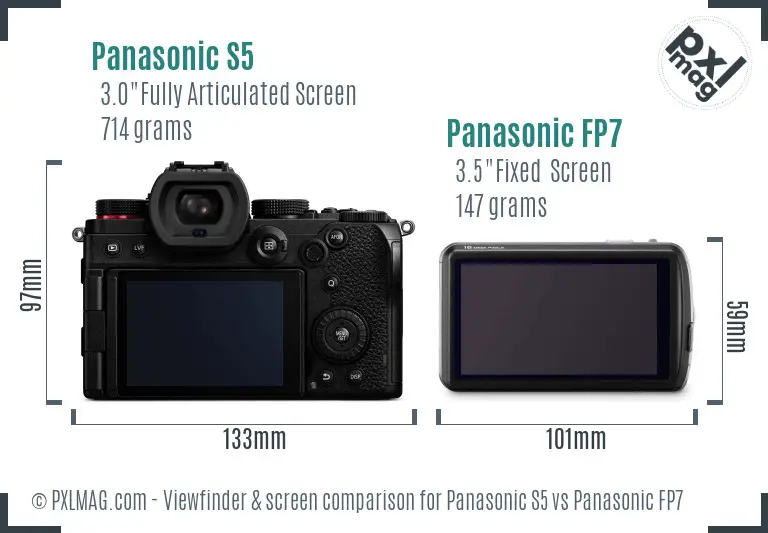 Panasonic S5 vs Panasonic FP7 Screen and Viewfinder comparison