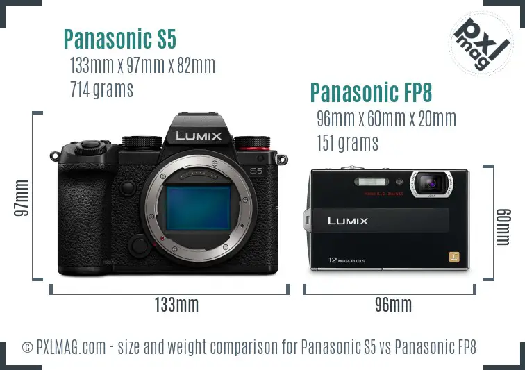 Panasonic S5 vs Panasonic FP8 size comparison