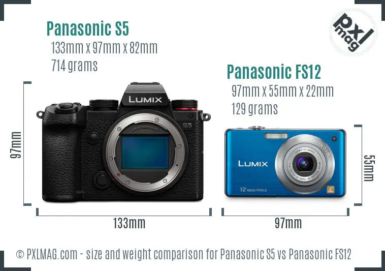 Panasonic S5 vs Panasonic FS12 size comparison