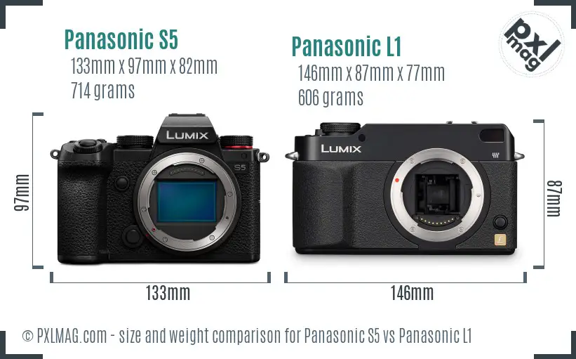 Panasonic S5 vs Panasonic L1 size comparison