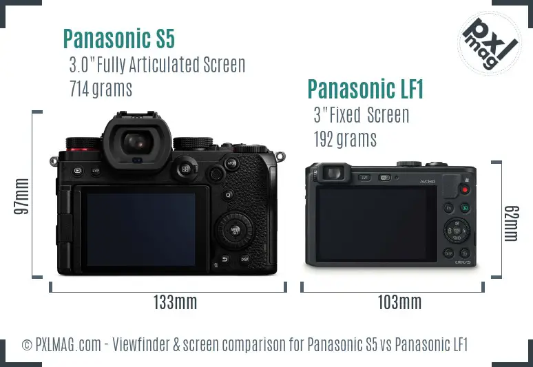 Panasonic S5 vs Panasonic LF1 Screen and Viewfinder comparison Panasonic S5 vs Panasonic LF1 Screen and Viewfinder comparison