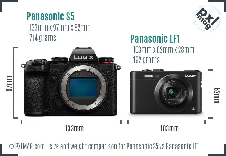 Panasonic S5 vs Panasonic LF1 size comparison