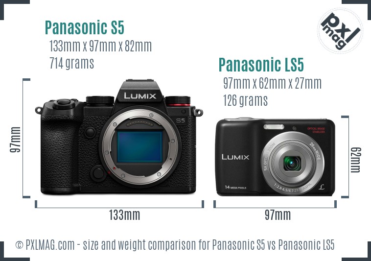 Panasonic S5 vs Panasonic LS5 size comparison