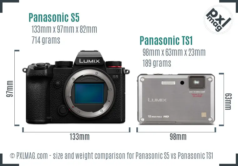 Panasonic S5 vs Panasonic TS1 size comparison