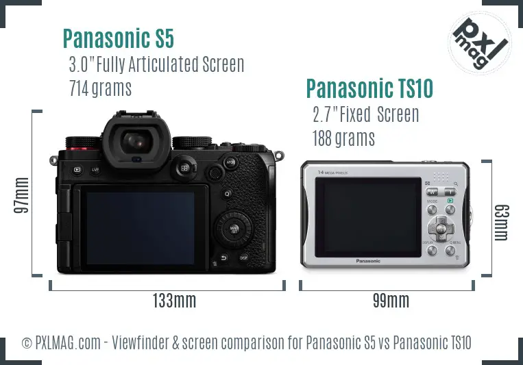 Panasonic S5 vs Panasonic TS10 Screen and Viewfinder comparison