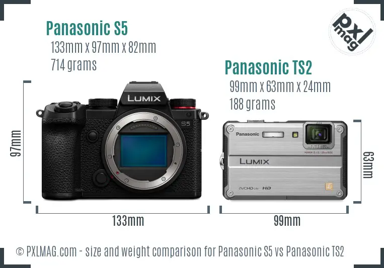 Panasonic S5 vs Panasonic TS2 size comparison Panasonic S5 vs Panasonic TS2 size comparison