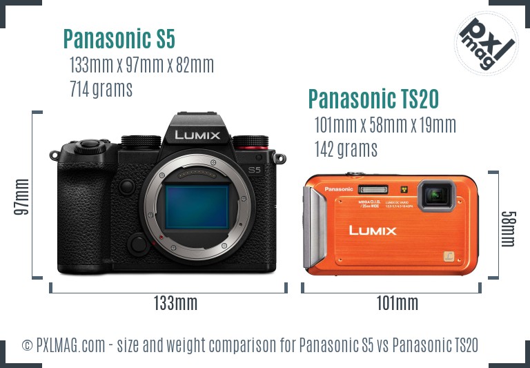 Panasonic S5 vs Panasonic TS20 size comparison