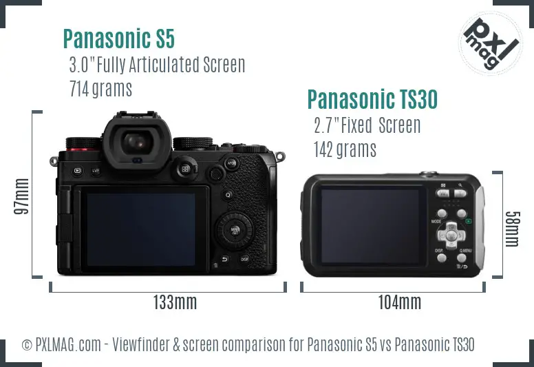 Panasonic S5 vs Panasonic TS30 Screen and Viewfinder comparison Panasonic S5 vs Panasonic TS30 Screen and Viewfinder comparison