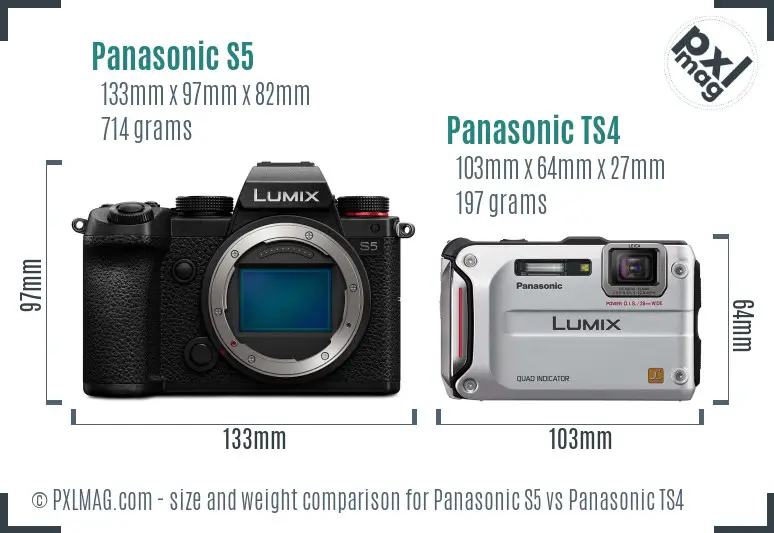 Panasonic S5 vs Panasonic TS4 size comparison