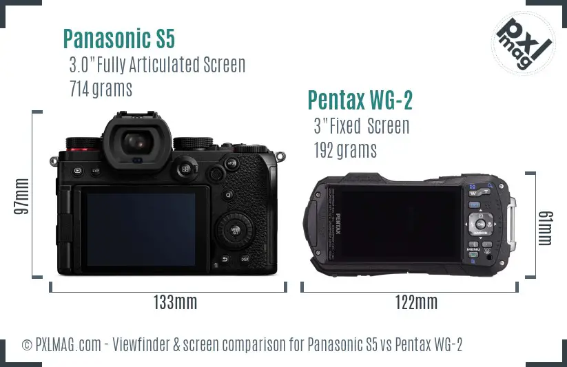 Panasonic S5 vs Pentax WG-2 Screen and Viewfinder comparison