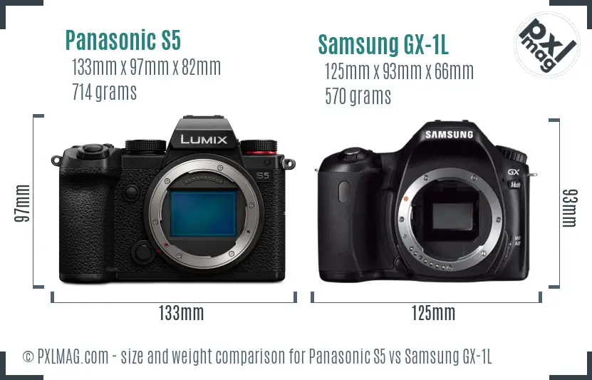 Panasonic S5 vs Samsung GX-1L size comparison