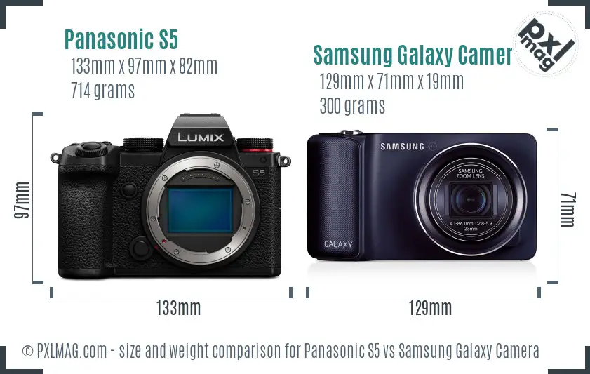 Panasonic S5 vs Samsung Galaxy Camera size comparison