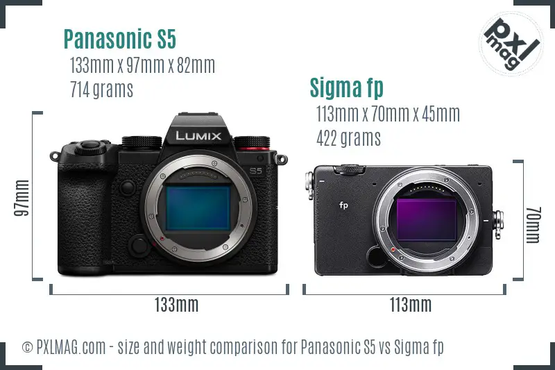 Panasonic S5 vs Sigma fp size comparison Panasonic S5 vs Sigma fp size comparison